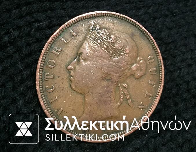 CANADA(Straits Settlements) 1 Cent 1874 VF+++